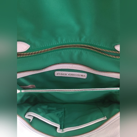 ⛵️Vintage Juicy Couture - White Leather Shoulder Bag w/ Gold Sail Boat Accent - Picture 13 of 17